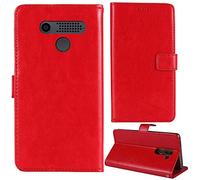 Lankashi Flip Premium Retro Business Cuir Housse Coque Étui pour Konrow Senior 231 2.31" Cas Magnétique Téléphone Couverture Protecteur Portefeuille Cover Case Support Book Stand (Rouge)