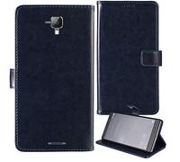 Lankashi Flip Premium Retro Business Cuir Housse Coque Étui pour SFR Altice S40 5" Cas Magnétique Téléphone Couverture Protecteur Portefeuille Cover Case Support Book Stand (Bleu Fonce)