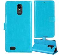Lankashi Flip Premium Retro Business Cuir Housse Coque Étui pour SPC ZEUS 4G / SPC ZEUS 4G Pro 5.5" Cas Magnétique Téléphone Couverture Protecteur Portefeuille Cover Case Support Book Stand (Bleu)