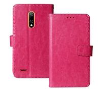 Lankashi Flip Premium Retro Business Cuir Housse Coque Étui pour Ulefone Note 8P 5.5" TPU Silicone Cas Magnétique Téléphone Couverture Protecteur Portefeuille Cover Case Support (Rose)