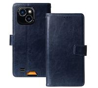 Lankashi Flip Premium Retro Business Cuir Housse Coque Étui TPU Silicone pour Oukitel WP32 5.93" Cas Magnétique Téléphone Couverture Protecteur Portefeuille Cover Case Support Book Stand (Bleu Fonce)