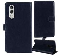 Lankashi Flip Premium Retro Cuir Housse Coque Étui pour Doogee Blade 20 / Blade 20 Turbo 6.6" Cas Magnétique Téléphone Couverture Protecteur Cover Case Support (Bleu Fonce)