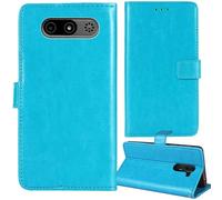 Lankashi Flip Premium Retro Cuir Housse Coque Étui pour MyPhone 7340 LTE 2.8" Cas Magnétique Téléphone Couverture Protecteur Cover Case Support (Bleu)
