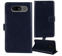 Lankashi Flip Premium Retro Cuir Housse Coque Étui pour MyPhone 7340 LTE 2.8" Cas Magnétique Téléphone Couverture Protecteur Cover Case Support (Bleu Fonce)