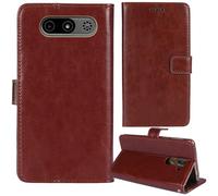 Lankashi Flip Premium Retro Cuir Housse Coque Étui pour MyPhone 7340 LTE 2.8" Cas Magnétique Téléphone Couverture Protecteur Cover Case Support (Brun)