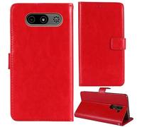 Lankashi Flip Premium Retro Cuir Housse Coque Étui pour MyPhone 7340 LTE 2.8" Cas Magnétique Téléphone Couverture Protecteur Cover Case Support (Rouge)
