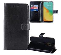 Lankashi Flip Premium Retro Cuir Housse Coque TPU Silicone Étui pour FOSSiBOT F109 5G / Fossibot F109S 6.74" Cas Magnétique Téléphone Couverture Protecteur Cover Case Support (Noir)