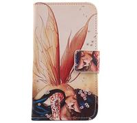 Lankashi Housse Case PU Cuir Cover Flip Etui Coque Protection Skin pour Doro 8080 / Doro 8062 5.7" (Wing Girl Design)