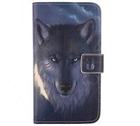 Lankashi Housse Case PU Cuir Cover Flip Etui Coque Protection Skin pour Ulefone Armor X3 / X5 / X5 Pro 5.5" (Wolf Design)