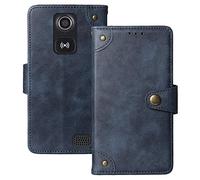 Lankashi Veritable Cuir Housse Téléphone Case TPU Silicone pour Doro Liberto 8031 8030 Coque Étui Cas Couverture Protecteur Cover Portefeuille Antichoc Cover Case (Bleu)