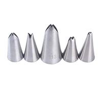 Lankater 5 Pcs/Set Leaves Nozzles Stainless Steel Icing Piping Nozzles Tips Pastry Tips for Cake Decorating Pastry Fondant Tools
