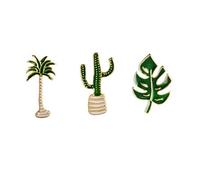 Lankater Forme des Plantes Tropicales Cartoon Broche Lapel Feuilles de Palmier Cactus Cocotier Plante Badge Pin émail pour Les Femmes 1set