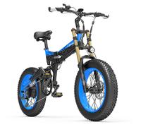 LANKELEISI X3000 Plus Vélo Électrique 20'' Pneus 1000W Moteur 48V 17.5Ah Batterie-bleu