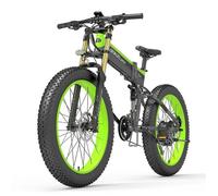 LANKELEISI XT750 Plus - Vélo Électrique Pliable 26"" 1000W 48V 17.5Ah Shimano 9 Vitesses Noir et vert