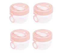 Lanko Conteneur d'avoine 4 pièces pour la nuit avec couvercles et cuillères, conteneur de bocaux d'avoine de 500 ml pour stockage de lait, fruits et salades (rose)
