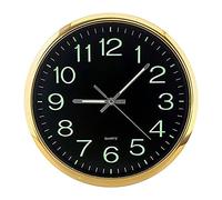 Lanko Grande horloge murale lumineuse ronde de 12 pouces qui brille dans le noir Décoration intérieure sans tic- -