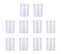 Lanko Lot de 10 bocaux alimentaires scellés en plastique transparent avec couvercle pour bonbons, , thé parfumé, 500 ml