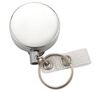 Lanko Lot de 2 bobines de rangement rétractables haute résistance en métal avec clip de ceinture pour carte de présentation Argenté