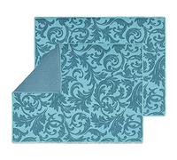 Lanko Lot de 2 tapis de séchage absorbant lavables pour grands comptoirs de cuisine (Vid bleue)
