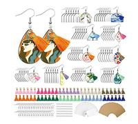 Lanko Lot de 300 ébauches de sublimation, 60 ébauches de sublimation, crochets de boucles d'oreilles, accessoires pour la fabrication de boucles d'oreilles