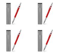 Lanko Lot de 4 crayons pour fer à souder avec 48 pièces de rechange à rayures argentées, marqueur en métal pour soudure mécanique, pipefitters, fabrication, rouge