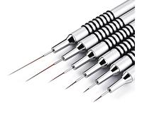 Lanko Lot de 6 pinceaux pour eyeliner, rayures fines, lignes longues, pointillés, stylos de dessin, taille 5/7/9/11/20/25 mm
