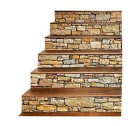Lanko Stickers muraux muraux 3D pour escalier - Paysage vintage autocollants muraux pour ascenseur, escalier du passage carrelage mural décapant et démontable