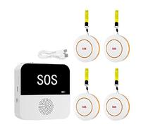 Lanko Téléavertisseur sans fil WiFi pour soignants des personnes âgées, bouton d'appel SOS d'urgence pour patients âgés du troisième âge (B)