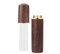 Lanko WDT Tool - Mélangeur à café portable - Outil de distribution d'espresso - 6 aiguilles - Couleur noyer