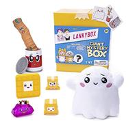 LankyBox Boîte mystère géante : étui Boxy Portable, 2 Figurines, Une Peluche phosphorescente de 15,2 cm, Un Jouet spongieux, Pop-it, Canny avec adhésif Pop-Out et 3 Autocollants