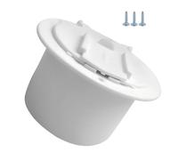 lanliflying Cache-cordon d'alimentation pour véhicule récréatif | Trappe de cordon ronde blanche avec couvercle, passe de câble de véhicule récréatif avec vis, trappe de cordon d'alimentation