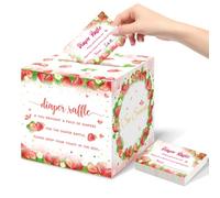LANLISA Boîte à couches avec tickets, décorations de fête prénatale à la fraise, décorations de fête prénatale « A Berry Sweet Baby Is On The Way » pour filles