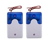 Lanlousy Lot de 2 mini sirène d'avertissement stroboscopique filaire CC 12 V avec lumière clignotante 115 dB Bleu