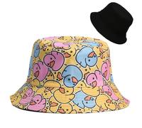 LANLYLGQ Chapeau de pêcheur unisexe à porter des deux côtés - Protection UV - Chapeau d'été, Rose canard, taille unique