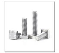 LanMaiXun Lot de 10 vis à tête carrée M6 x 16 mm en acier inoxydable 304 Silver