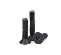 LanMaiXun Lot de 5 vis à tête fraisée plate M8 x 90 mm 10,9 en acier allié noir