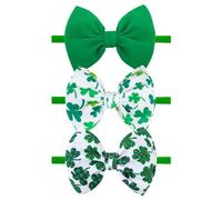 Lanmerry Bandeaux trèfles en nylon élastique pour la Saint-Patrick pour nouveau-né et enfant