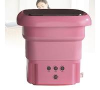 LANMFU Machine à laver portable pliable de 6,5 L, mini petite laveuse, avec 3 modes de nettoyage, avec panier de vidange, adaptée à la maison, au travail, aux voyages, à la chambre d'université,
