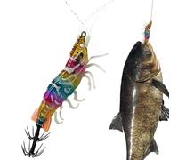 Lanmijia Appât pour Calmar - Équipement De Pêche Luminescent - Appâts pour Calmar en Forme De Crevette | pour Extérieur Eau De Mer Rivière Lac Étang Vacances Famille Nuit