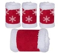 Lanmijia Bandages de Maintien pour Cheval | Protège-Chaussette Chaud En Polaire,4 Pièces Bandages Équins Motif Flocon De Noël | Pour Entraînement Sports Équestres Protection Hiver Équitation