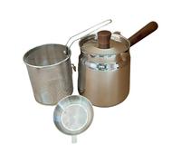 Lanmijia Petite Friteuse avec Panier,Ustensile de Cuisine en Acier Inoxydable Grande Capacité avec Panier et Égouttoir - Friteuse Pour Cuisinière,pour Cuisine Maison Camping Poêle Grill Frites Poisson