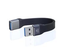 LANMINGLEL 10Gbps USB 3.1 câble de données souple plat 100W USB A mâle à femelle câble 4K@60Hz court USB A pour téléphone portable, PowerBank