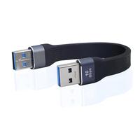 LANMINGLEL 10Gbps USB 3.1 câble de données souple plat 100W USB A mâle à mâle câble 4K@60Hz Câble USB A court pour téléphone portable, PowerBank, appareil photo