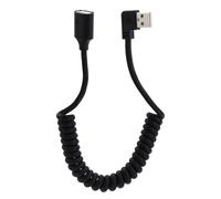 LANMINGLEL 90 Degrés USB 2.0 Mâle à Femelle Câble à Bobine USB Câble à Ressort USB 2.0 Câble d'extension USB Rétractable Câble de Transmission de Données USB pour Imprimantes, Caméras (Droite)