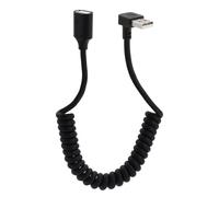 LANMINGLEL 90 Degrés USB 2.0 Mâle à Femelle Câble à Bobine USB Câble à Ressort USB 2.0 Câble d'extension USB Rétractable Câble de Transmission de Données USB pour Imprimantes, Caméras (Angle vers le