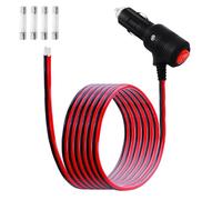 LANMINGLEL Câble allume-cigare de voiture vers queue étamée avec interrupteur, 12 V-24 V 14 AWG, prise mâle vers fil nu avec fusible 15 A pour inverseur, pompe à air, tasse électrique et bricolage (2