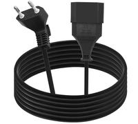 LANMINGLEL Câble d'extension Prise euro 90 degrés, câble d'extension Court Prise Type C, 2,5A 250V pour TV, Ordinateur, Moniteur, projecteur, électroménager (3M)