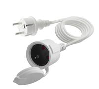 LANMINGLEL Câble D'extension Schuko Court, Rallonge électrique d'extérieur avec fiche Schuko, câble d'extension Schuko Blanc, 3x1,5 mm² 16A 250V IP44, pour la Maison (Blanc- Régulier, 3M)