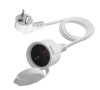 LANMINGLEL Câble D'extension Schuko Court, Rallonge électrique d'extérieur avec fiche Schuko, câble d'extension Schuko Blanc, 3x1,5 mm² 16A 250V IP44, pour la Maison (Blanc- 90 degrés, 1.5M)