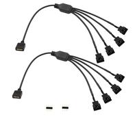 LANMINGLEL Câble répartiteur RVB 4 broches 12 V 4 broches femelle vers SM 4 broches mâle RGB Extension Câble d'alimentation PC RGB Wires pour ventilateur d'ordinateur Bande LED de carte (M 1 à 4, 2)